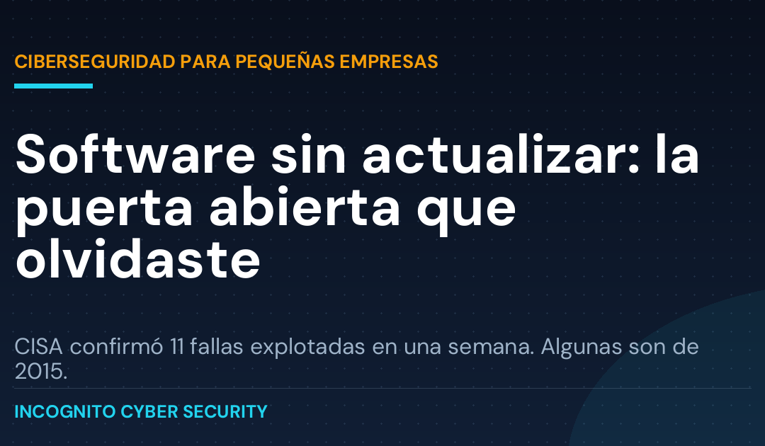 Software sin actualizar: la puerta abierta que olvidaste