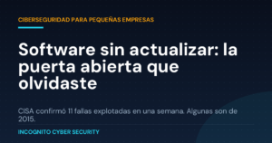 Imagen destacada sobre software sin actualizar de Incognito Cyber Security