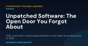 Unpatched software open door featured image for Incognito Cyber Security