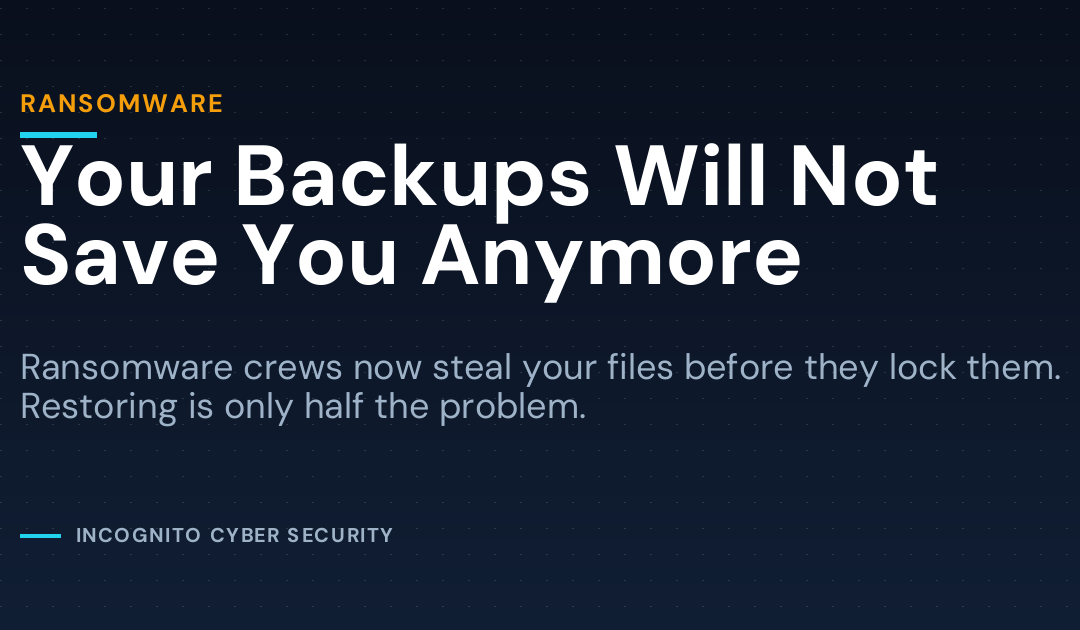 Your Backups Won’t Save You Anymore: Ransomware Steals First