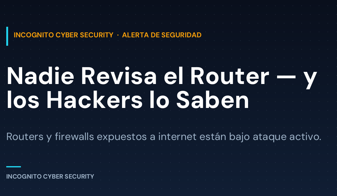Nadie Revisa el Router — y los Hackers lo Saben