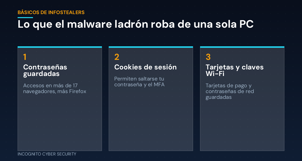 Infografía: lo que el malware ladrón roba de una sola PC